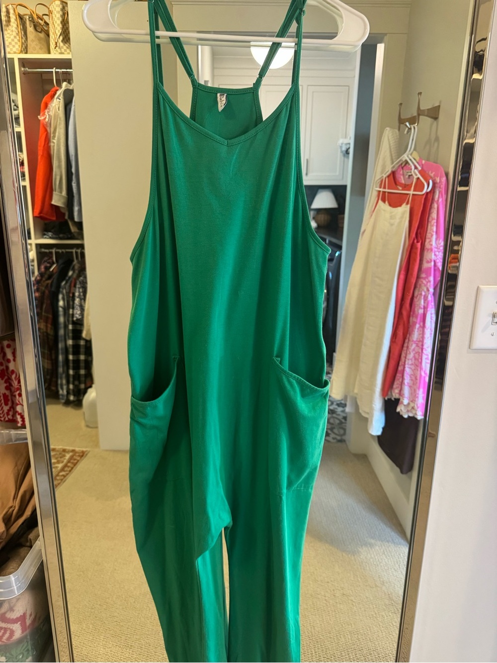 Dkny Emerald Green Sleeveless Jumpsuit